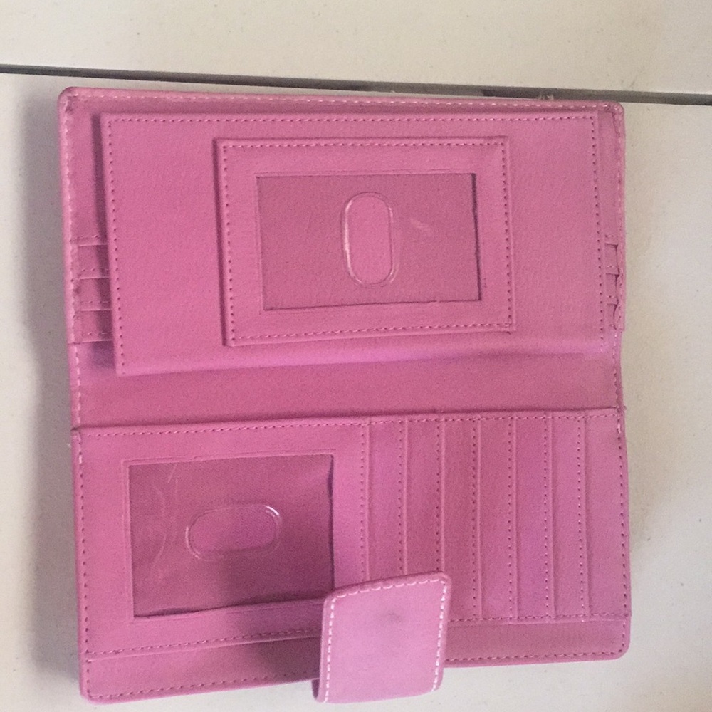 Pink leather wallet - Picture 3 of 4